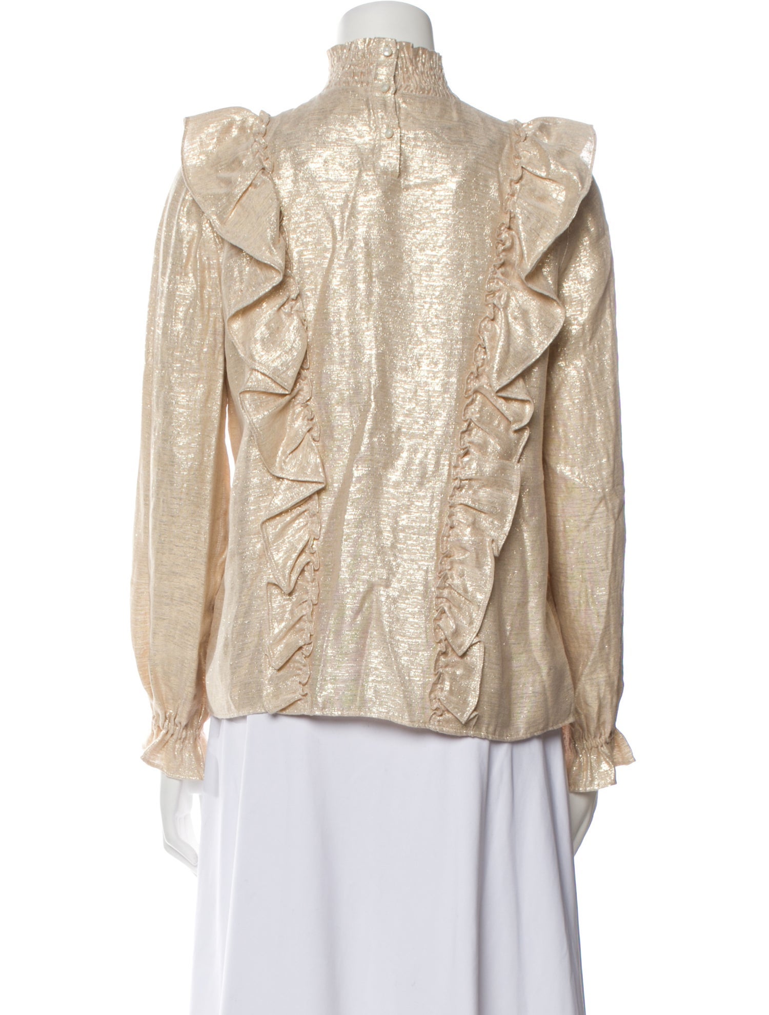 Sézane Mock Neck Long Sleeve Blouse